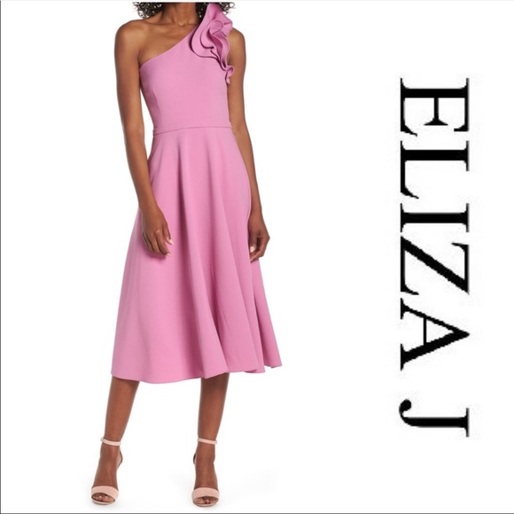 Eliza J Dresses & Skirts - Eliza J Ruffle One-shoulder Fit & Flare Dress